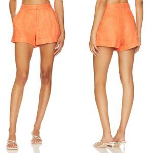 Cami NYC Linen High Waisted Rabia Tailored Short Orange Women's Size: 8 NWT